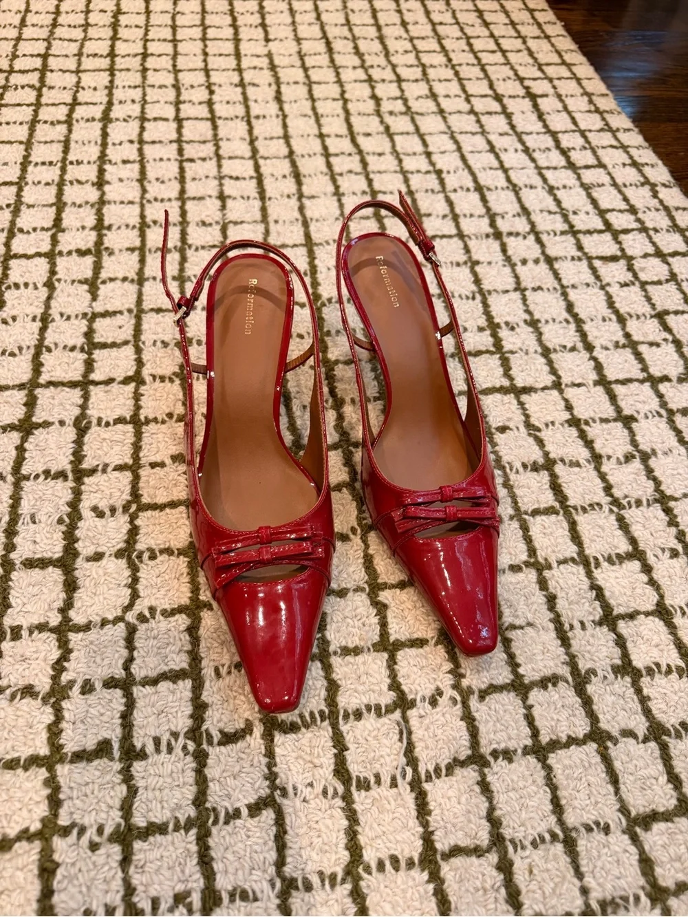 Reformation Red Noreen Slingback Pump heels